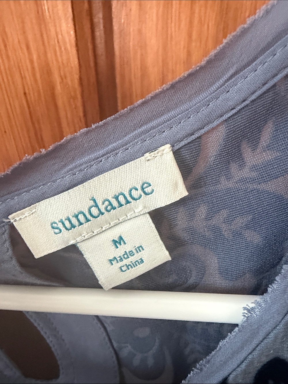 Sundance Boho Floral Burnout Velvet Top Silk Blend Bell Sleeves Blue, medium - Picture 2 of 10